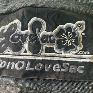 LoveSac Moviesac black denim cover